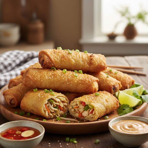 Crispy Chicken Vegetable Egg Rolls recipe