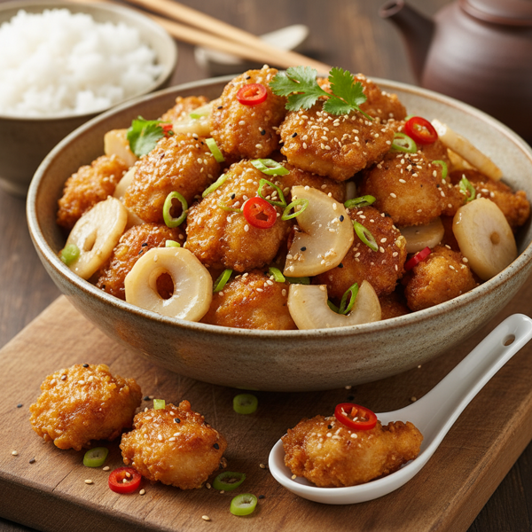 Crispy Chicken and Water Chestnut Delight recipe