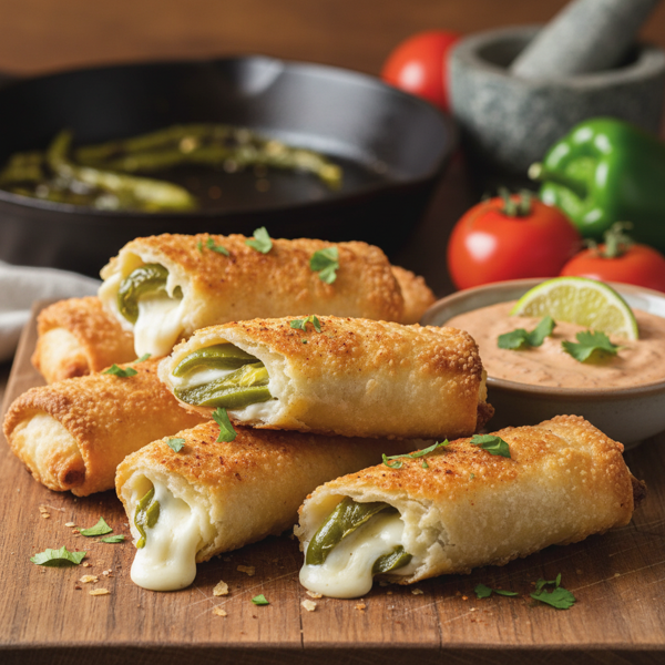 Crispy Chile Rellenos Egg Rolls recipe