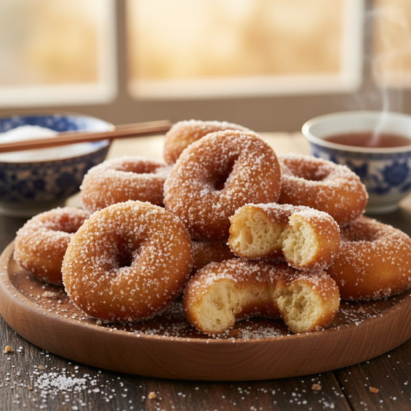 Crispy Chinese-Style Sugar Donuts recipe