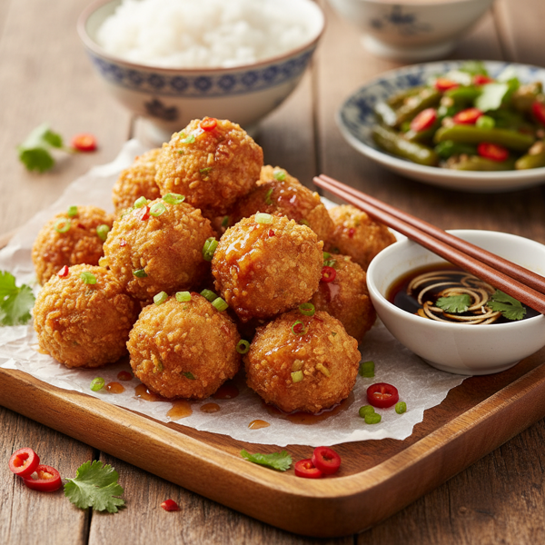 Crispy Chinese Pork Tempura Balls recipe