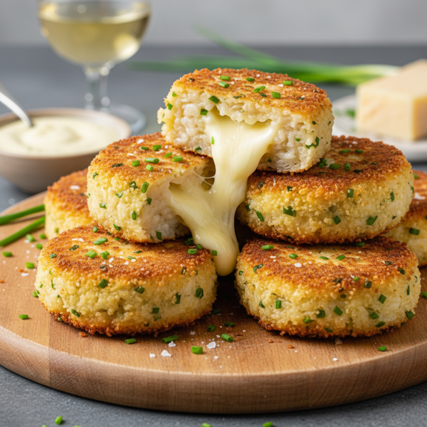 Crispy Chive and Fontina Risotto Cakes recipe