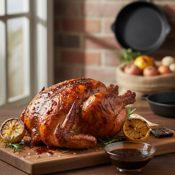 Crispy Cola-Glazed Rotisserie Chicken recipe