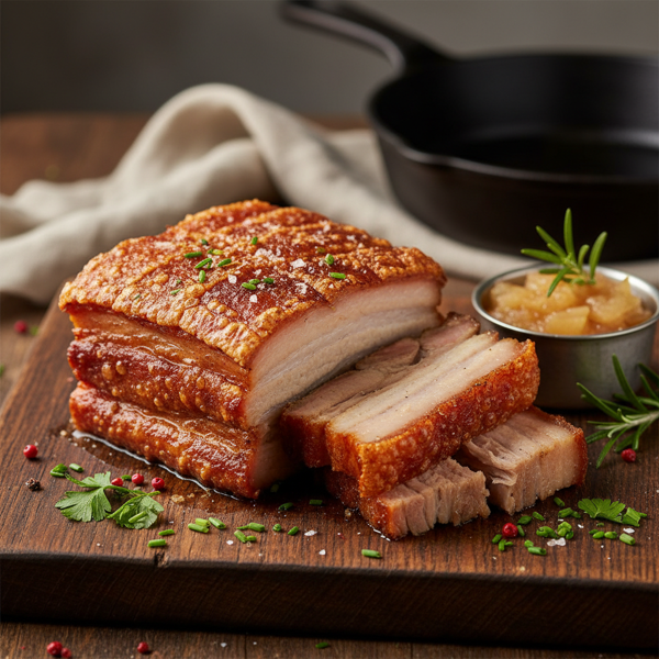 Crispy Confit Style Slow-Roasted Pork Belly recipe