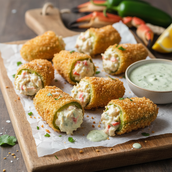 Crispy Crab-Stuffed Jalapeño Poppers recipe