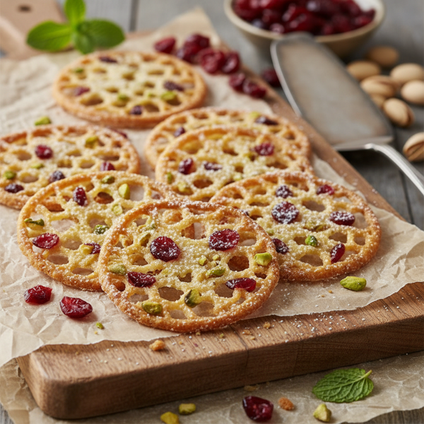 Crispy Cranberry-Pistachio Lace Cookies recipe