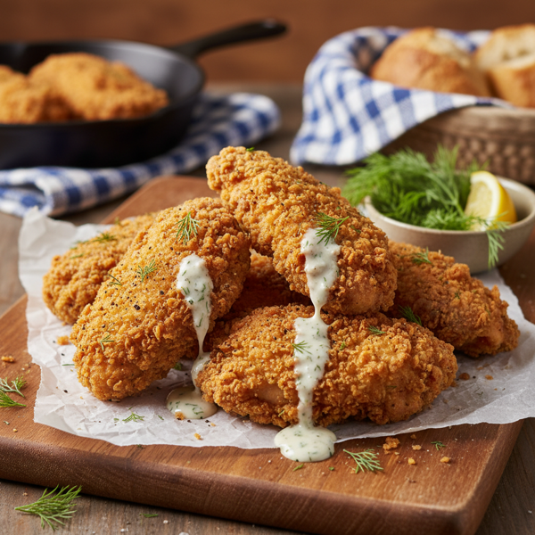 Crispy Dill Buttermilk Fried Chicken recipe