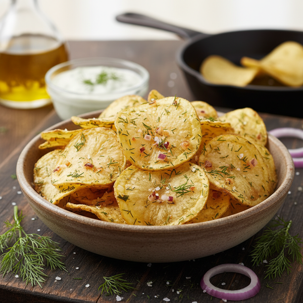Crispy Dill and Onion Potato Crisps recipe