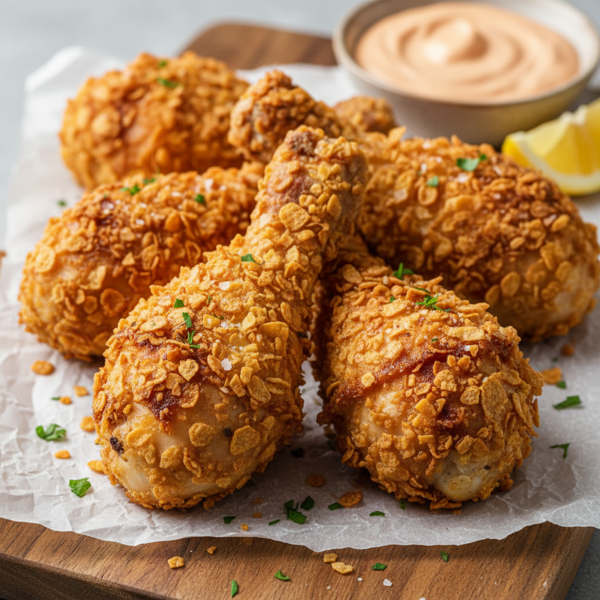 Crispy Double-Coated Corn Flake Chicken recipe