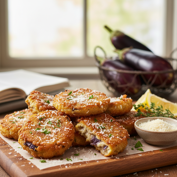 Crispy Eggplant Fritters with Parmesan recipe