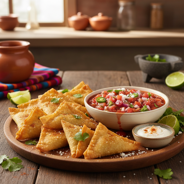 Crispy Fiesta Wontons with Salsa recipe
