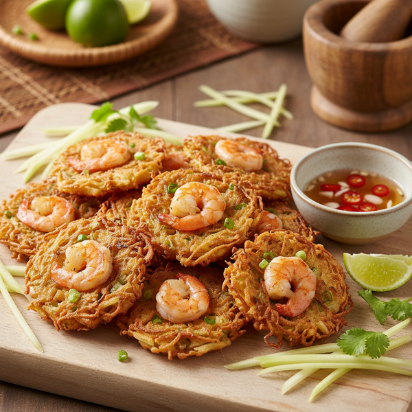 Crispy Filipino Shrimp Patties with Papaya recipe