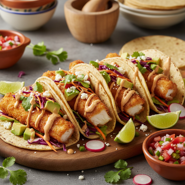 Crispy Fish Tacos with Fresh Fixings recipe