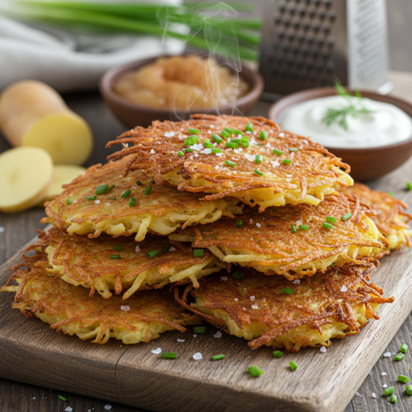 Crispy Fluffy German Potato Latkes recipe