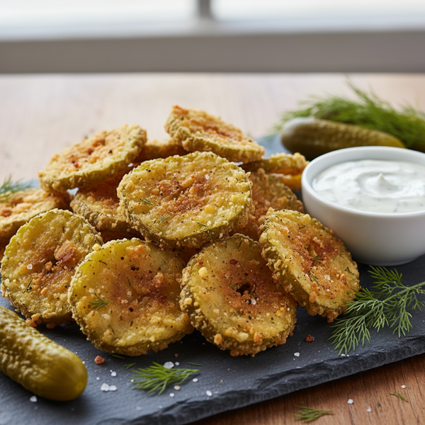 Crispy Fried Dill Pickle Chips recipe