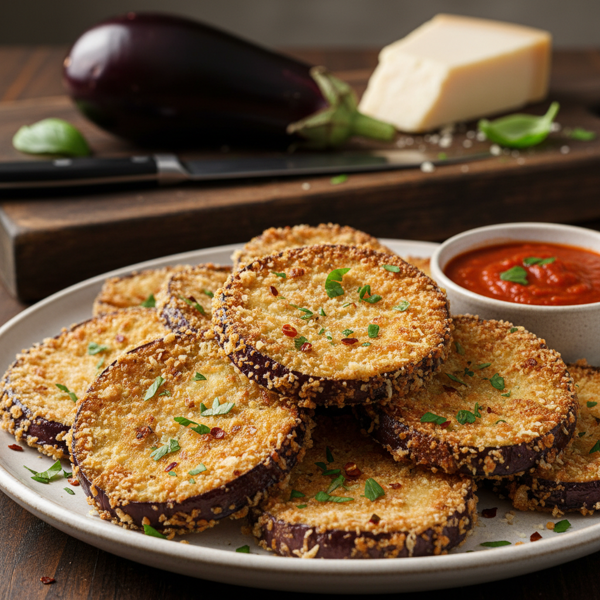 Crispy Fried Eggplant with Parmesan Crust recipe