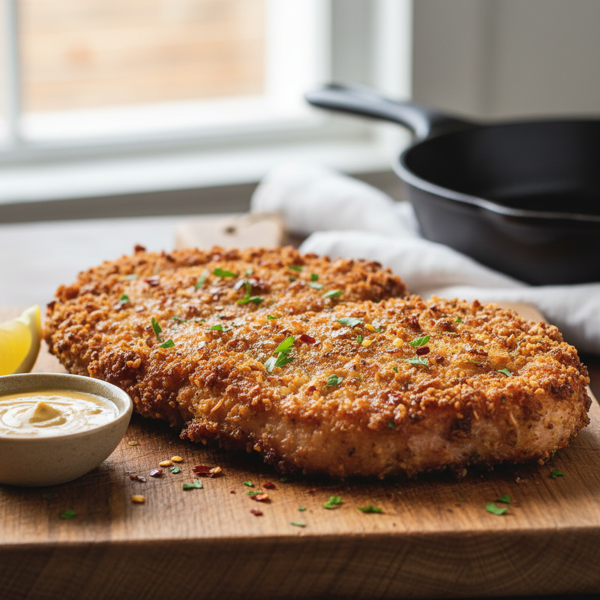 Crispy Fried Ham Steak recipe