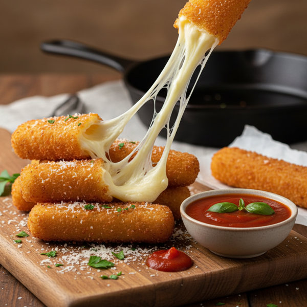 Crispy Fried Mozzarella Cheese Sticks recipe