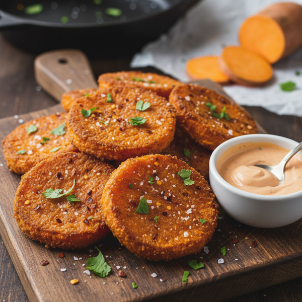 Crispy Fried Sweet Potato Medallions recipe
