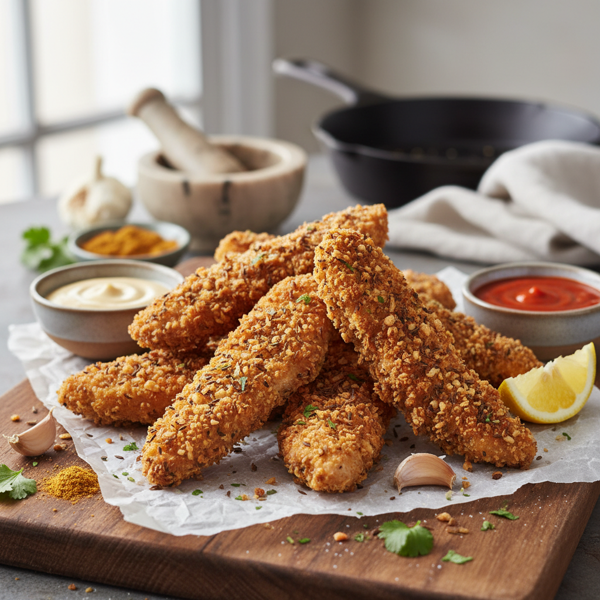 Crispy Garlic-Cumin Chicken Tenders recipe