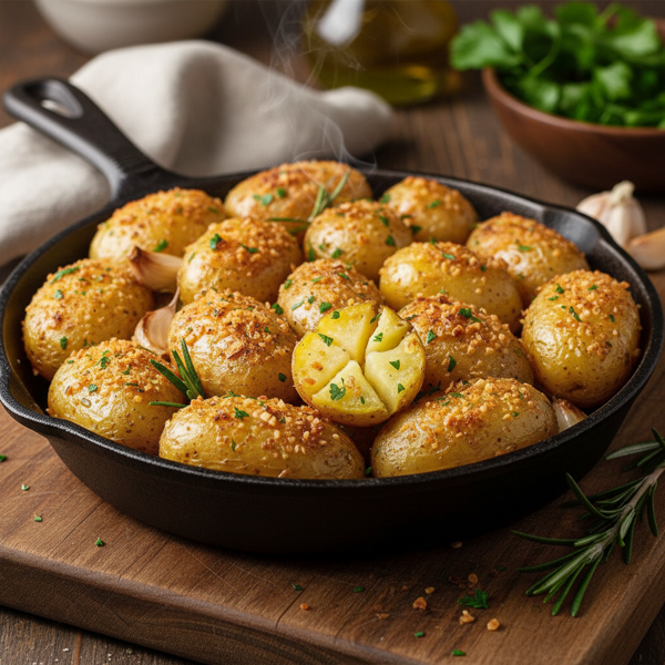 Crispy Garlic-Infused New Potatoes recipe