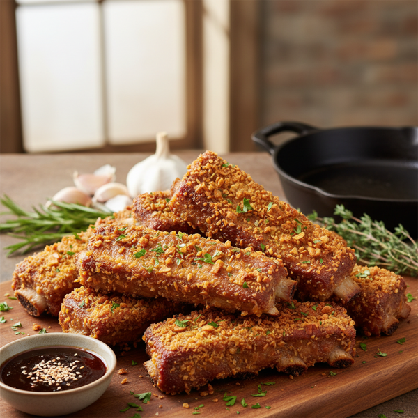Crispy Garlic-Infused Pork Ribs recipe