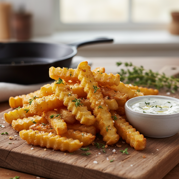 Crispy Garlic-Thyme French Fries recipe