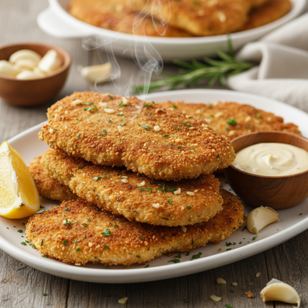 Crispy Garlic Chicken Cutlets recipe