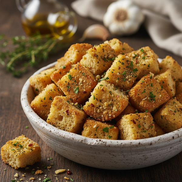 Crispy Garlic Herb Croutons recipe