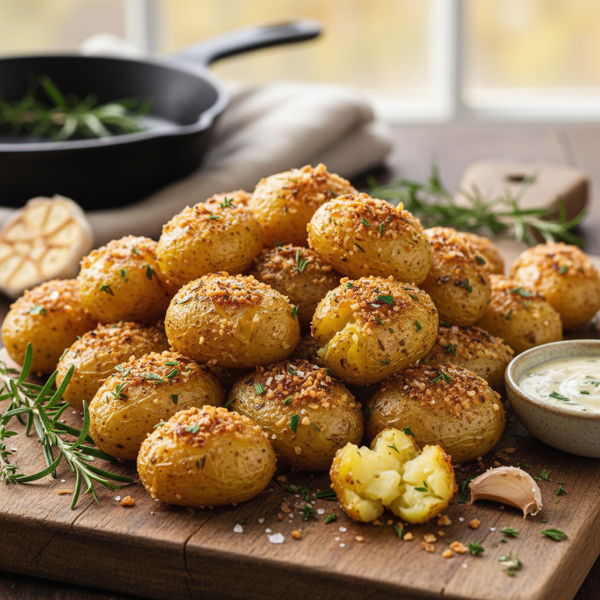 Crispy Garlic Herb Roasted Potatoes recipe
