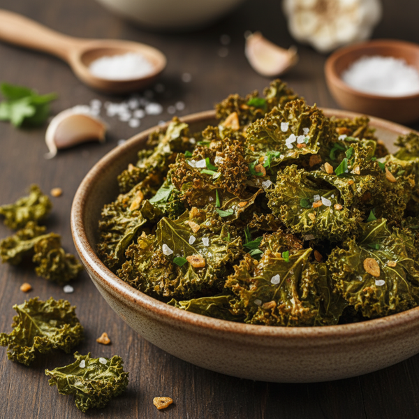 Crispy Garlic Kale Chips recipe