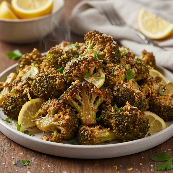 Crispy Garlic Lemon Broccoli recipe