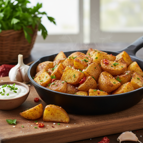 Crispy Garlic Paprika Pan-Fried Potatoes recipe