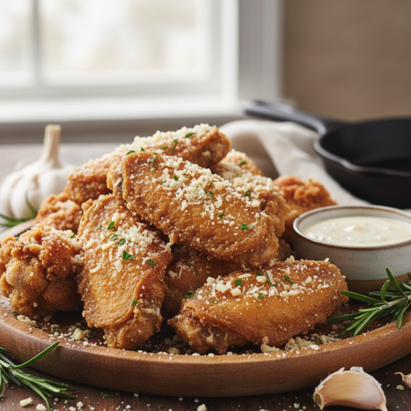 Crispy Garlic Parmesan Chicken Wings recipe
