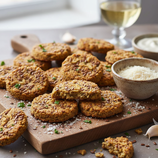 Crispy Garlic Parmesan Flaxseed Crunchers recipe