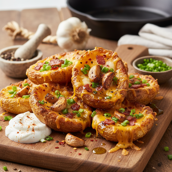 Crispy Garlic Potato Skins Supreme recipe