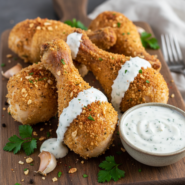 Crispy Garlic Ranch Chicken Drumsticks recipe