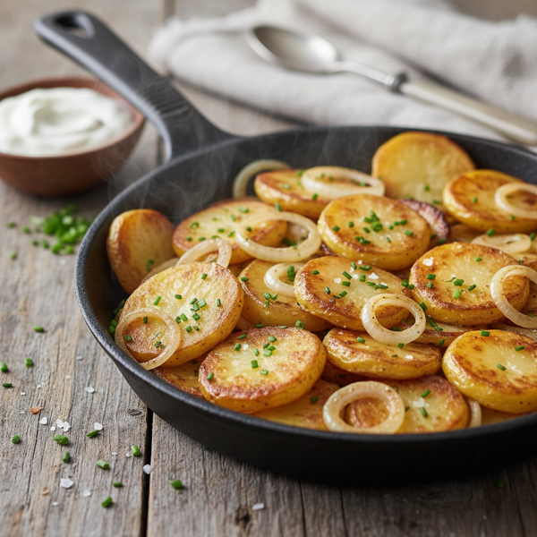 Crispy German-Style Sautéed Potatoes with Onions and Chives recipe