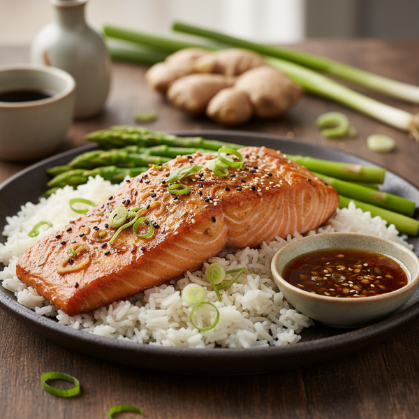 Crispy Ginger Soy Glazed Salmon recipe