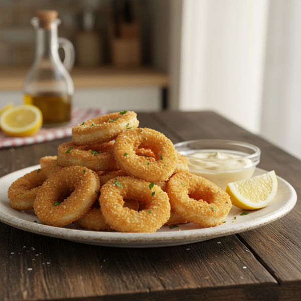 Crispy Golden Calamari Rings recipe