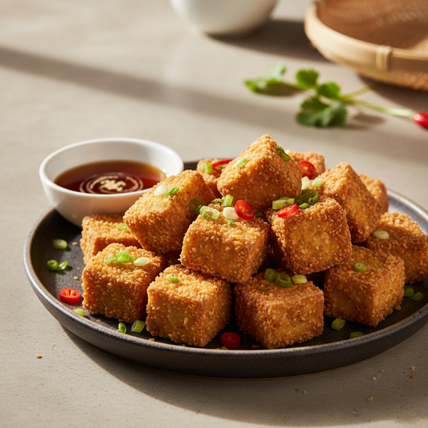 Crispy Golden Deep Fried Tofu Bites recipe