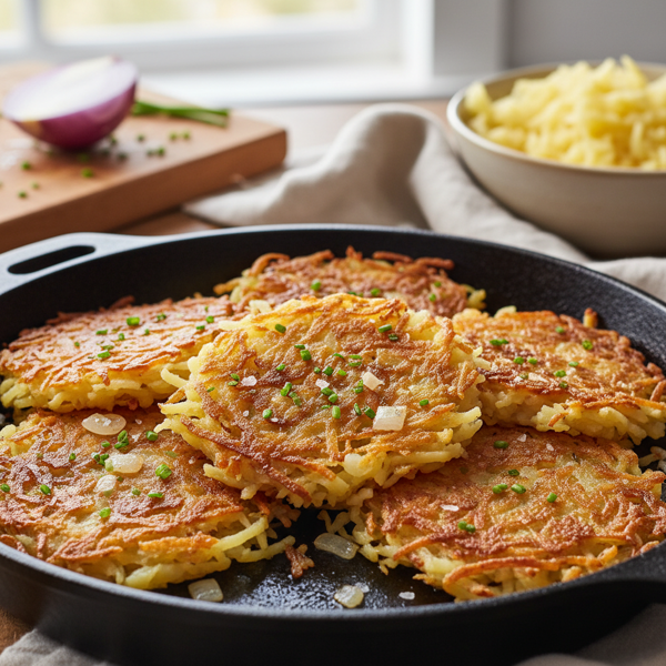 Crispy Golden Hash Browns with Onions recipe