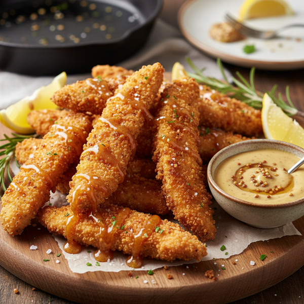 Crispy Golden Honey Mustard Chicken Strips recipe