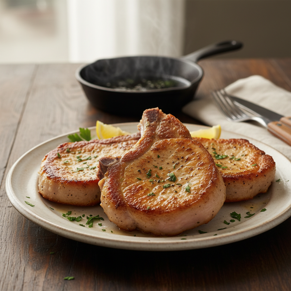 Crispy Golden Pan-Fried Pork Chops recipe