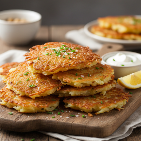 Crispy Golden Potato Pancakes with Onion recipe