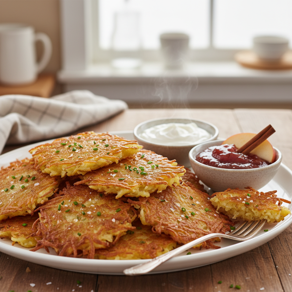 Crispy Grated Potato Latkes recipe