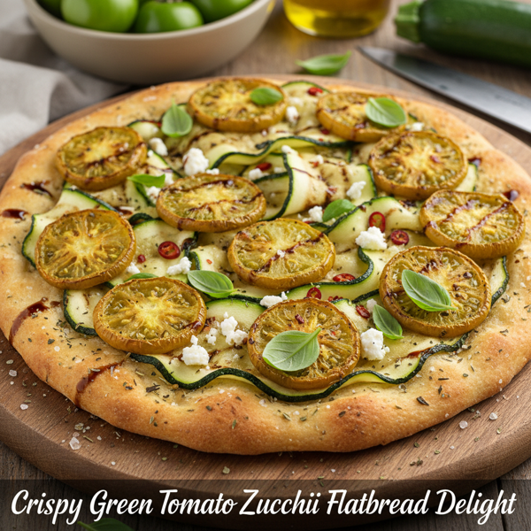 Crispy Green Tomato & Zucchini Flatbread Delight recipe