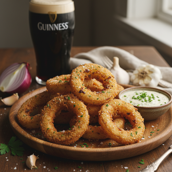 Crispy Guinness & Garlic Onion Rings recipe
