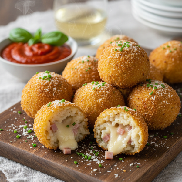 Crispy Ham and Cheese Risotto Balls recipe