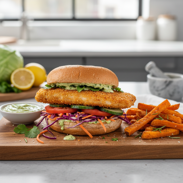 Crispy Healthy Tilapia Sandwiches recipe